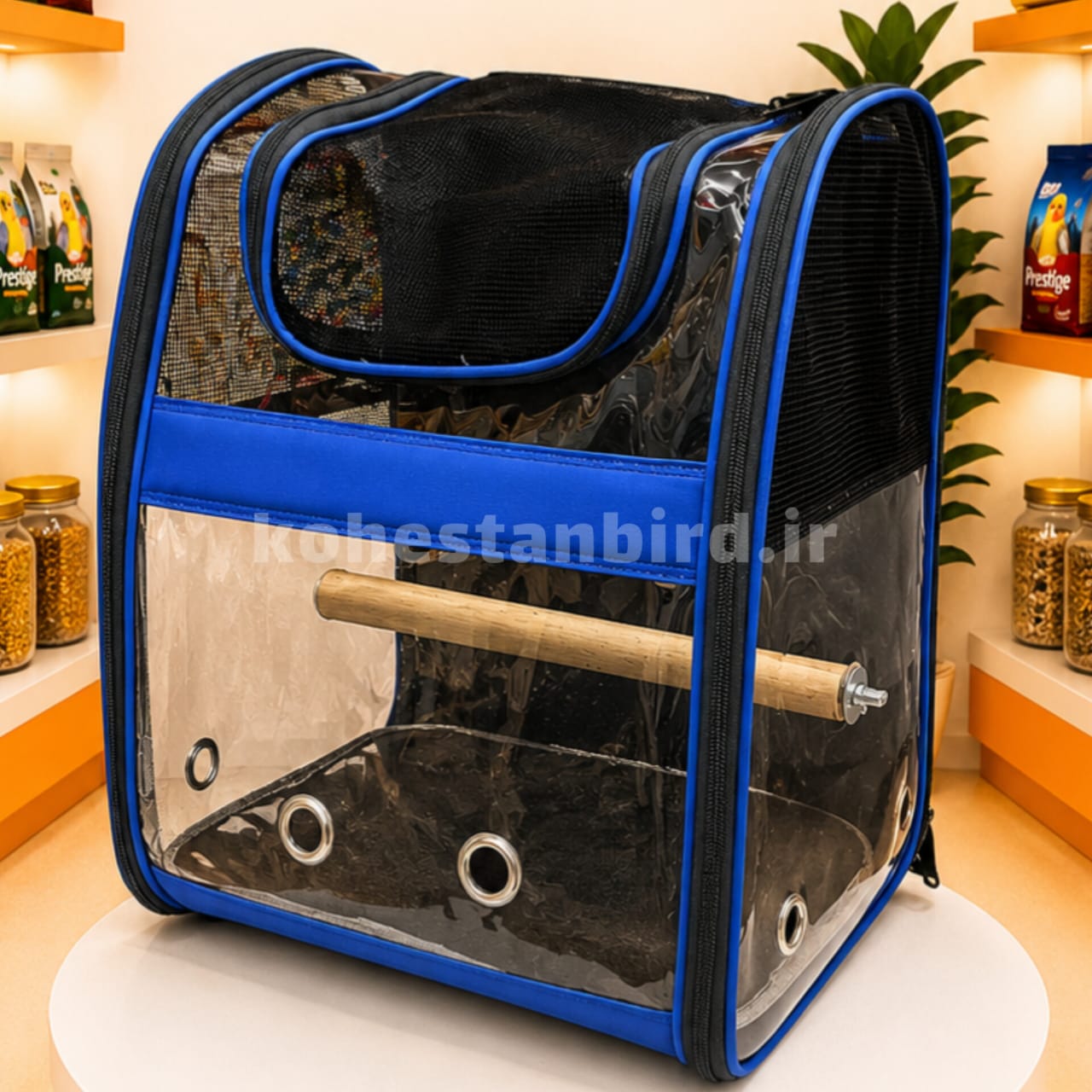کیف حمل طلقی آبی کاربنی